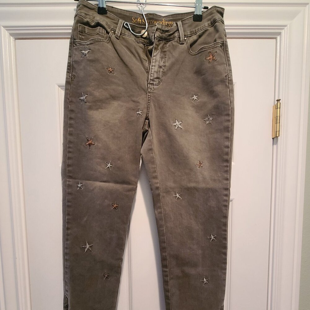 Soft Surroundings Olive Green Women's Capris, Size 4, Excellent Condition